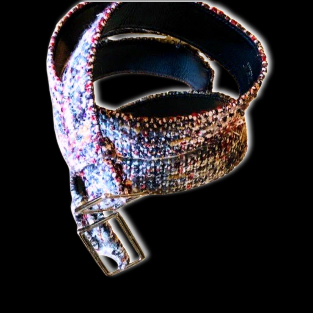 CHANEL Multi-color Wide Width Tweed Belt - Picture 10 of 13